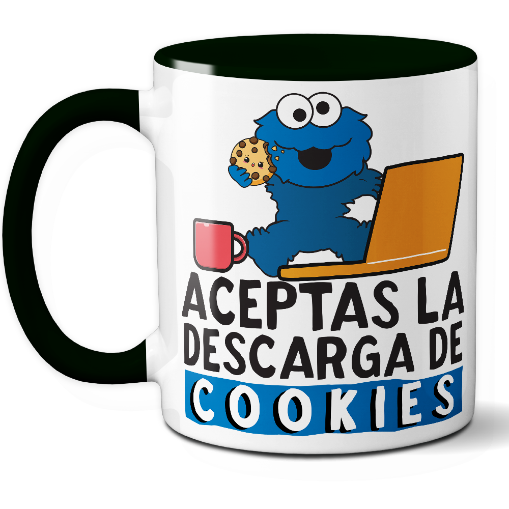 Taza Divertida '¿Aceptas la descarga de cookies?' - Ref. 19 - Cerámica 325 ml