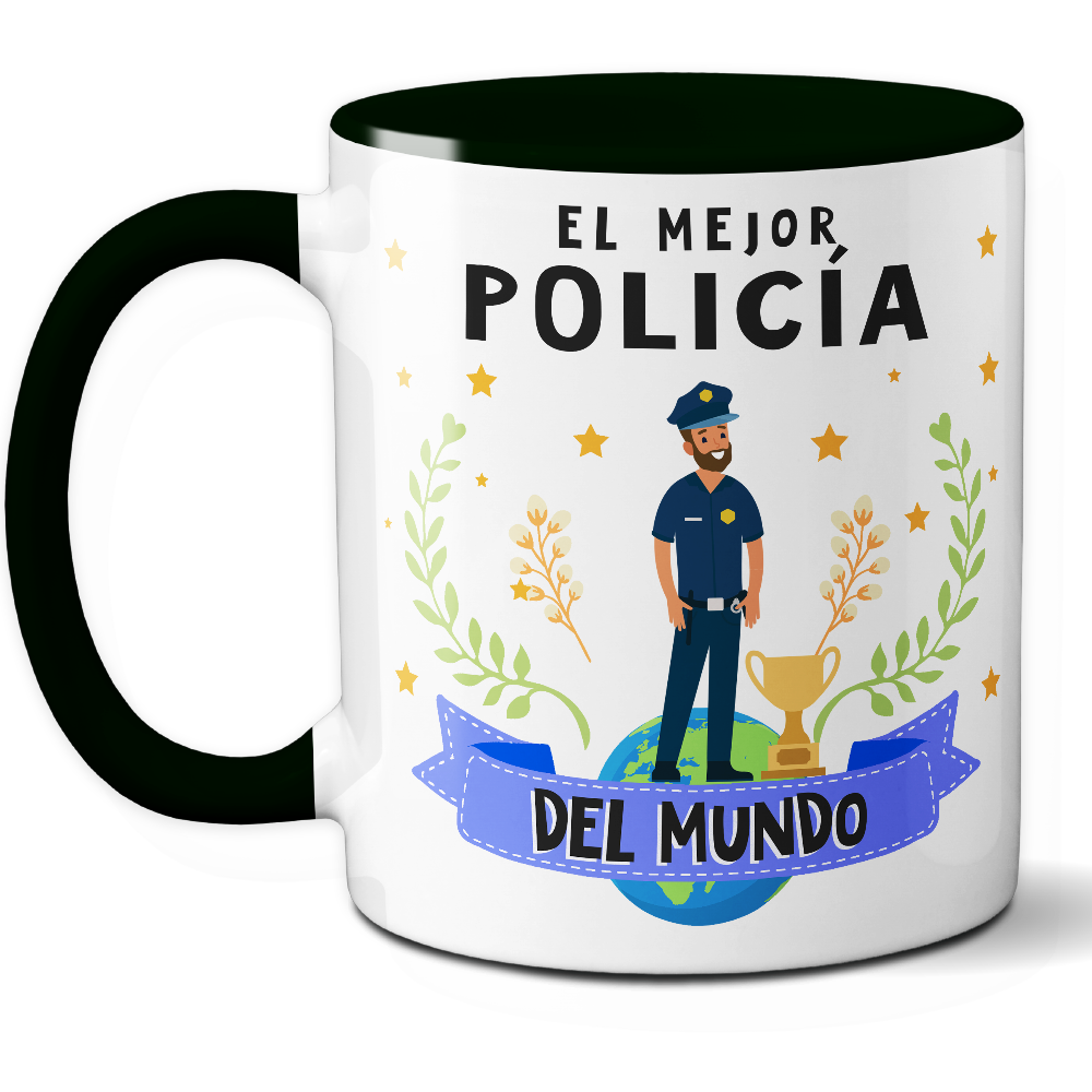 Taza Original 'El mejor policía del mundo' - Ref. 71 - Cerámica 325 ml