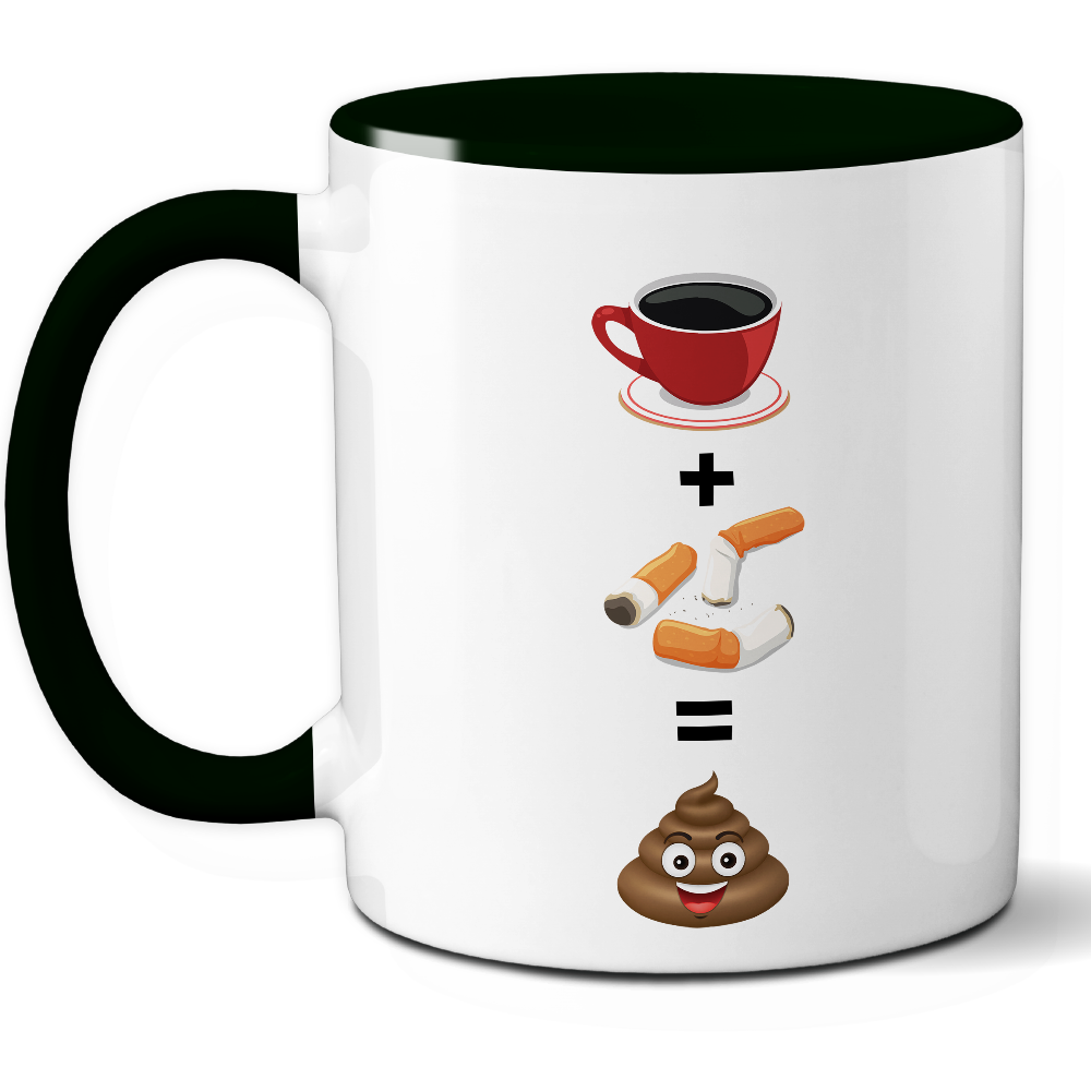 Taza Humorística 'Café + Cigarro = Muñeco de barro' - Ref. 99 - Cerámica 325 ml