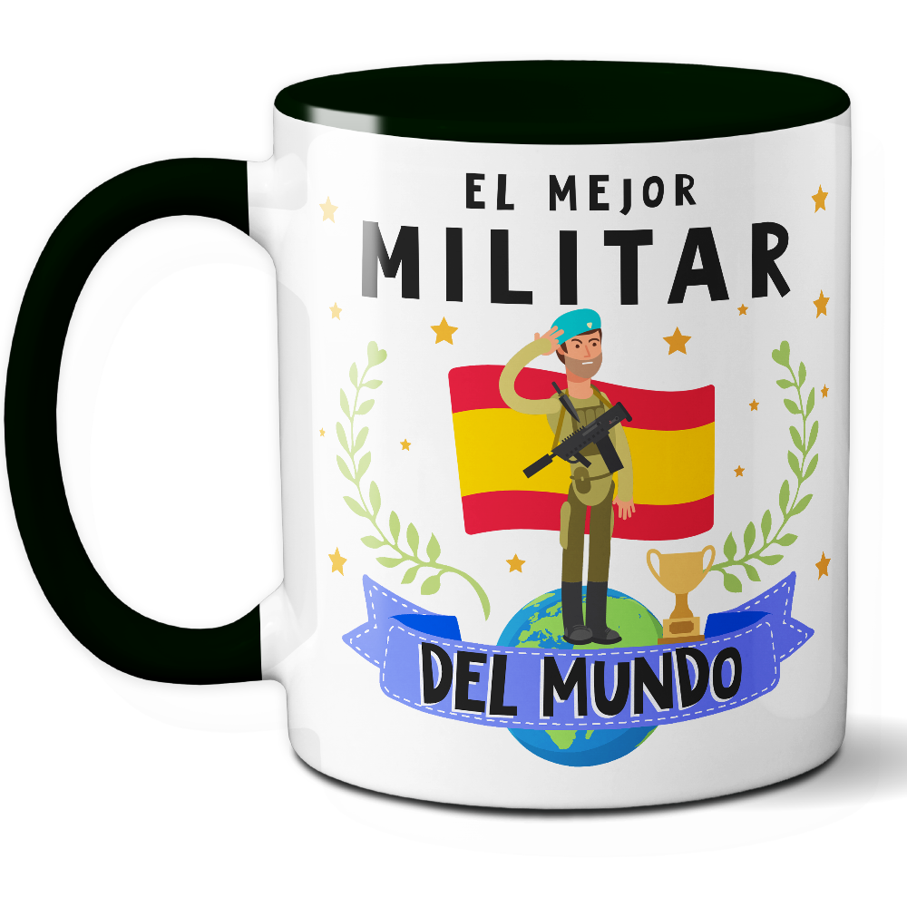 Taza Original 'El mejor militar del mundo' - Ref. 58 - Cerámica 325 ml