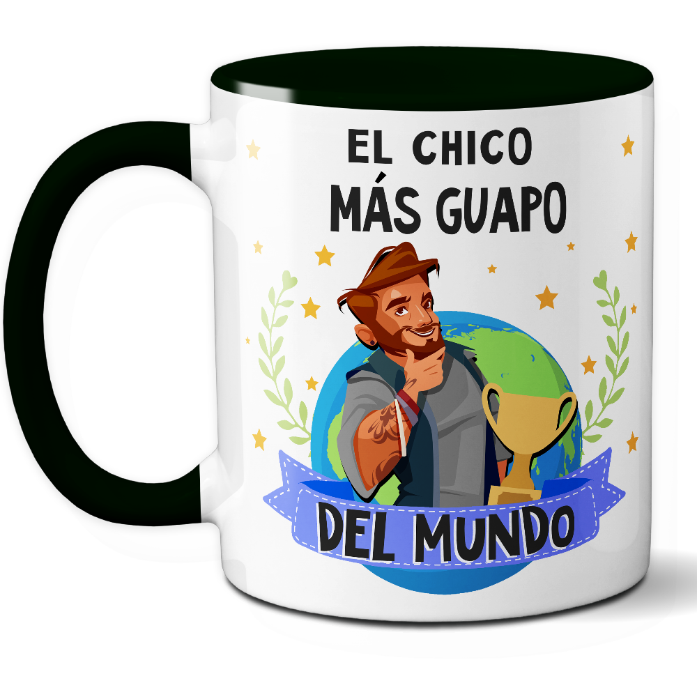 Taza Divertida 'El chico más guapo del mundo' - Ref. 93 - Cerámica 325 ml