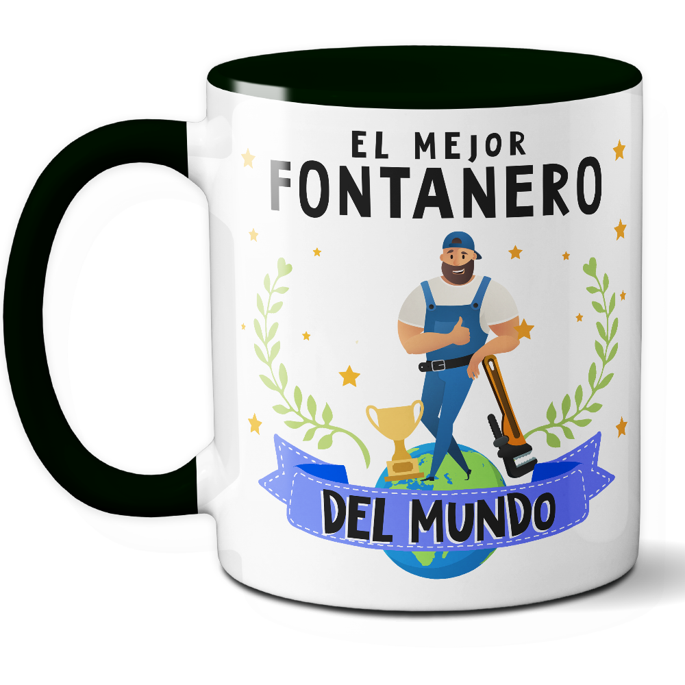 Taza Original 'El mejor fontanero del mundo' - Ref. 47 - Cerámica 325 ml