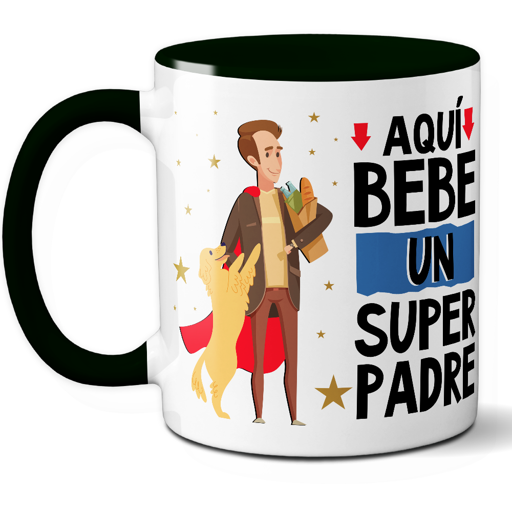 Taza Divertida 'Aquí bebe un súper padre' - Ref. 25 - Cerámica 325 ml
