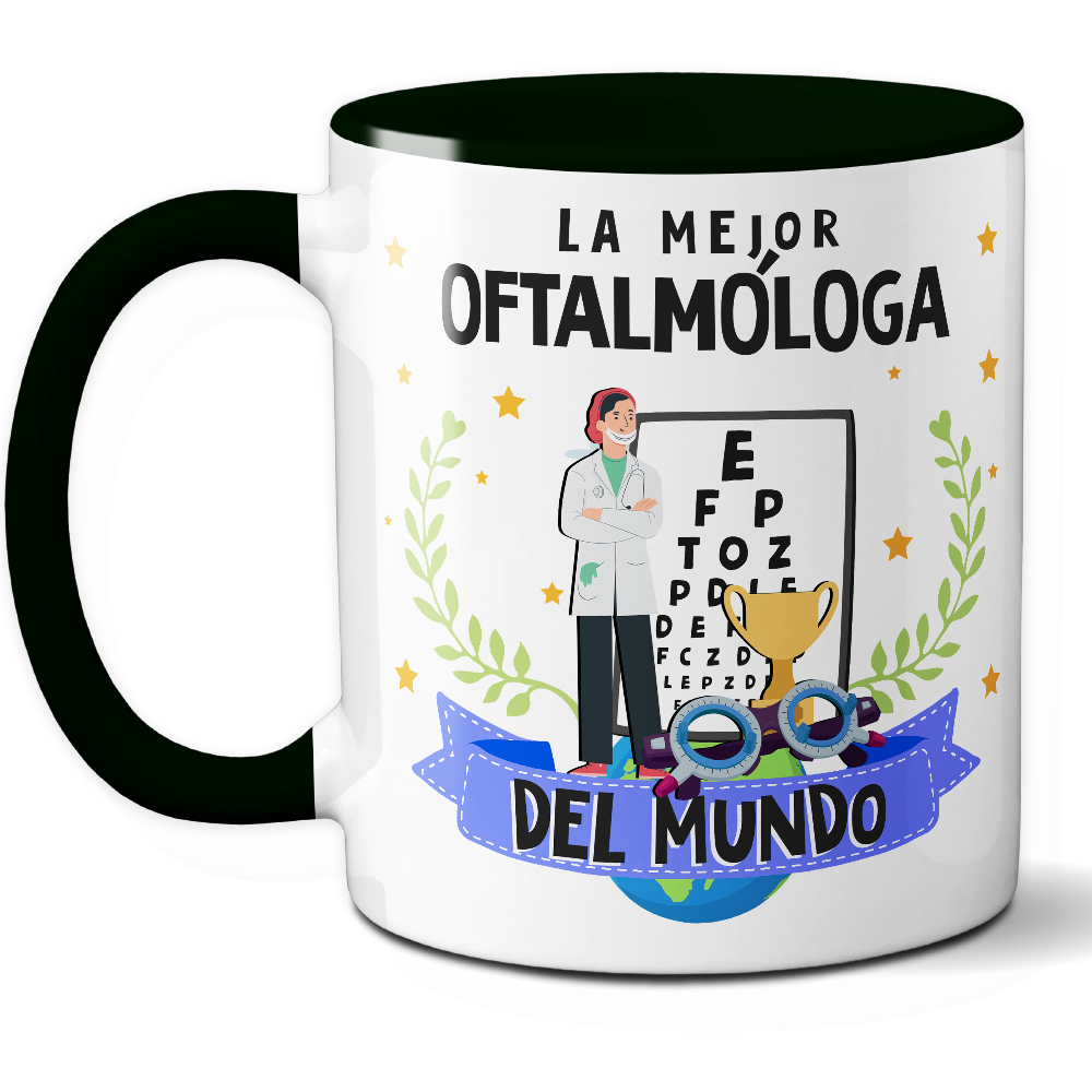 Taza Original 'La mejor oftalmóloga del mundo' - Ref. 64 - Cerámica 325 ml