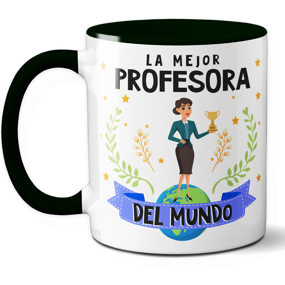 Taza Original 'La mejor profesora del mundo' - Ref. 60 - Cerámica 325 ml