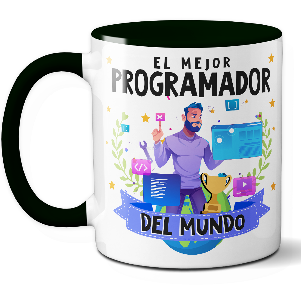 Taza Original 'El mejor programador del mundo' - Ref. 95 - Cerámica 325 ml