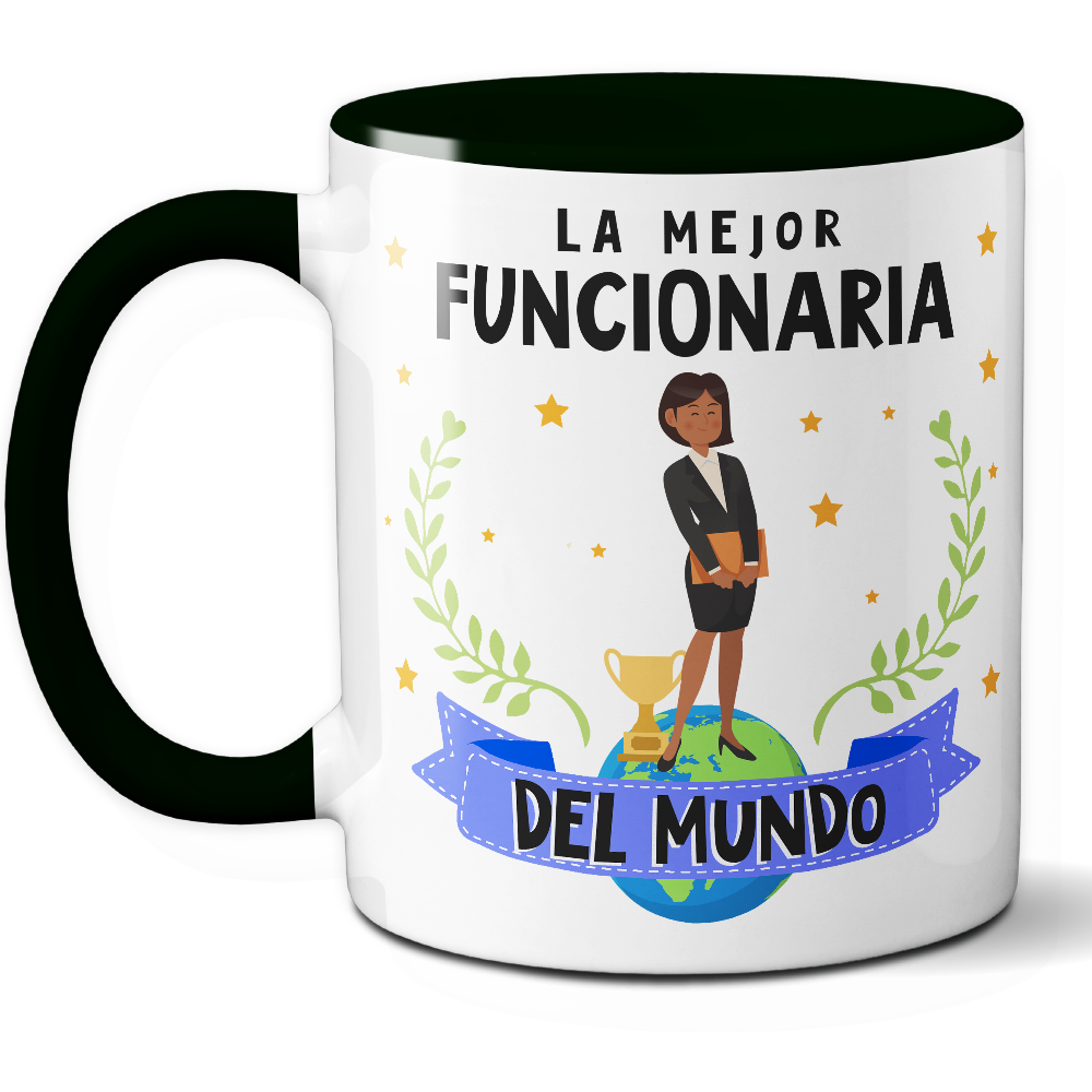 Taza Original 'La mejor funcionaria del mundo' - Ref. 50 - Cerámica 325 ml