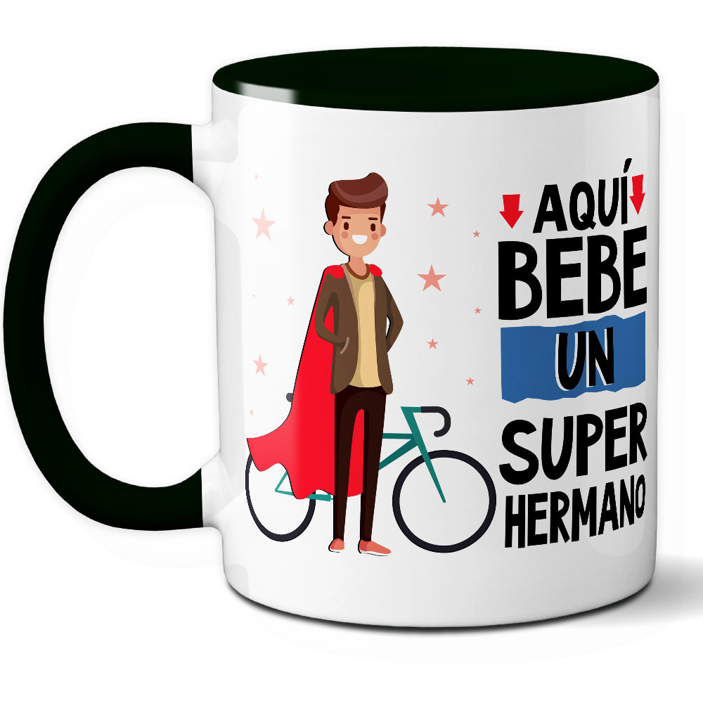 Taza Divertida 'Aquí bebe un súper hermano' - Ref. 23 - Cerámica 325 ml