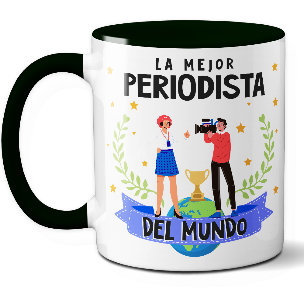 Taza Original 'La mejor periodista del mundo' - Ref. 69 - Cerámica 325 ml
