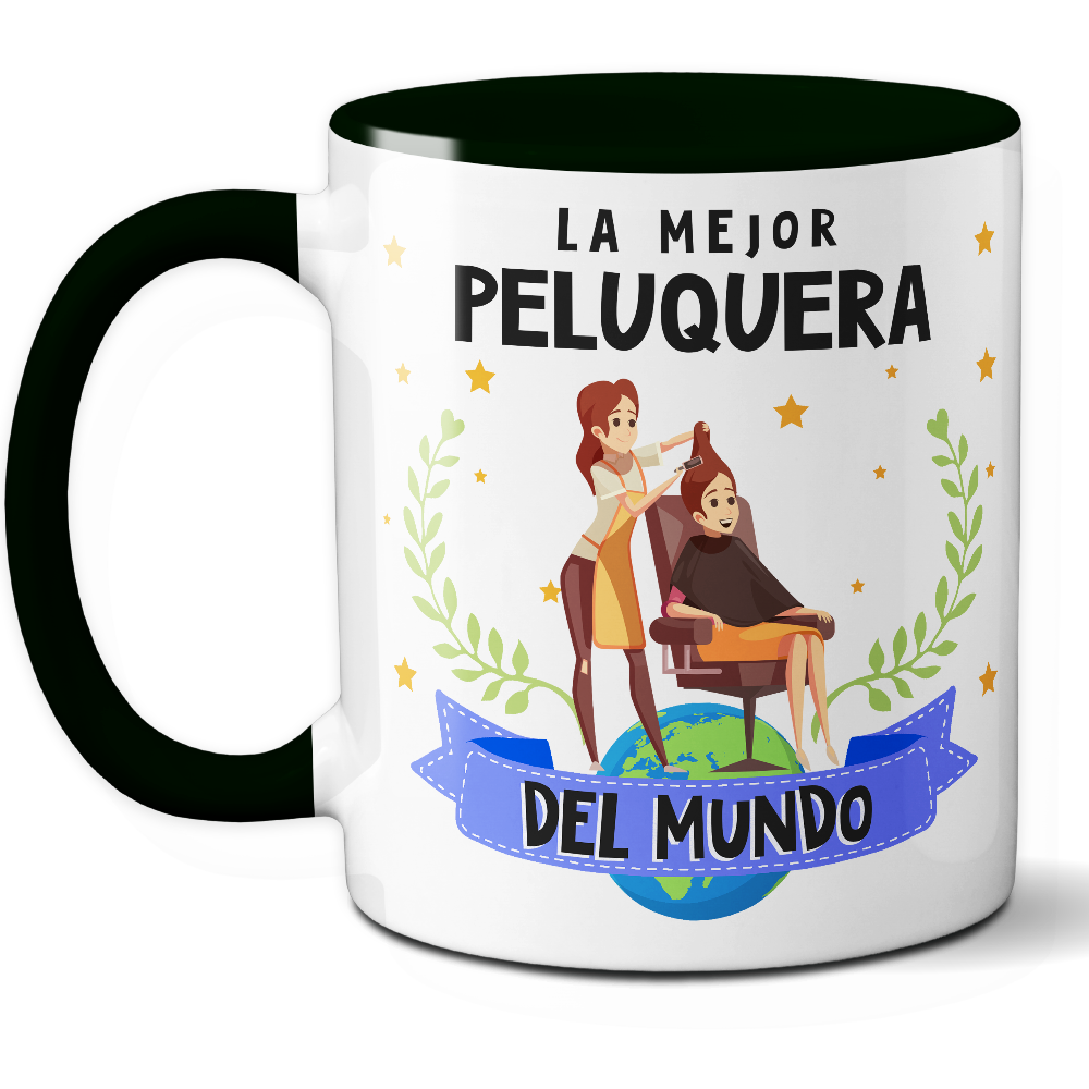 Taza Original 'La mejor peluquera del mundo' - Ref. 67 - Cerámica 325 ml