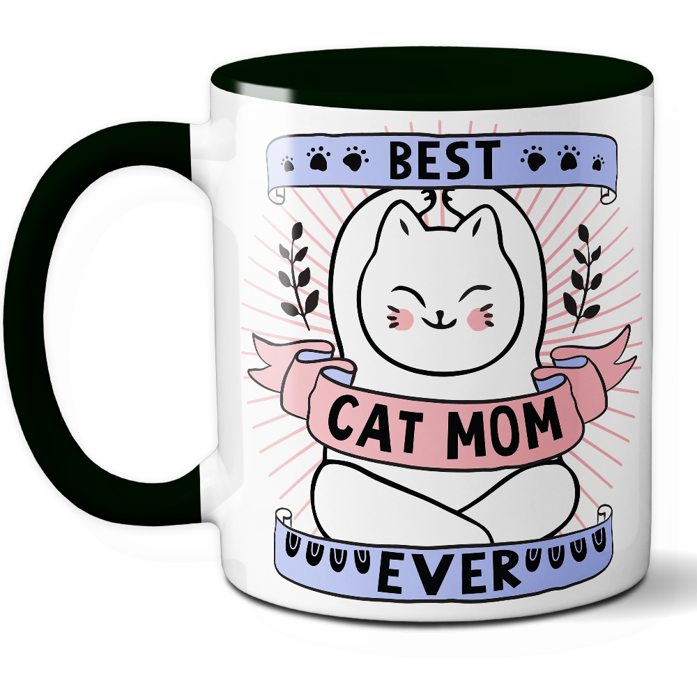 Taza Original 'Best Cat Mom Ever' - Ref. 15 - Cerámica 325 ml