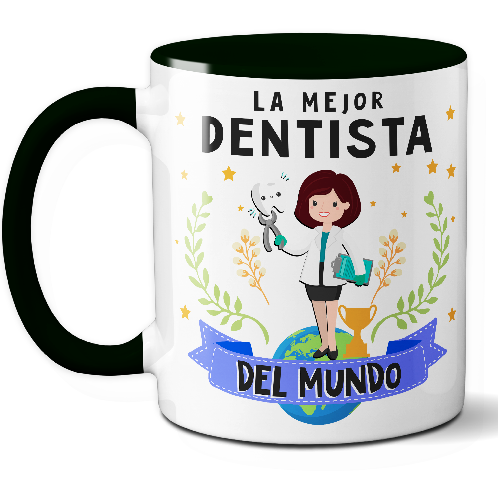 Taza Original 'La mejor dentista del mundo' - Ref. 36 - Cerámica 325 ml