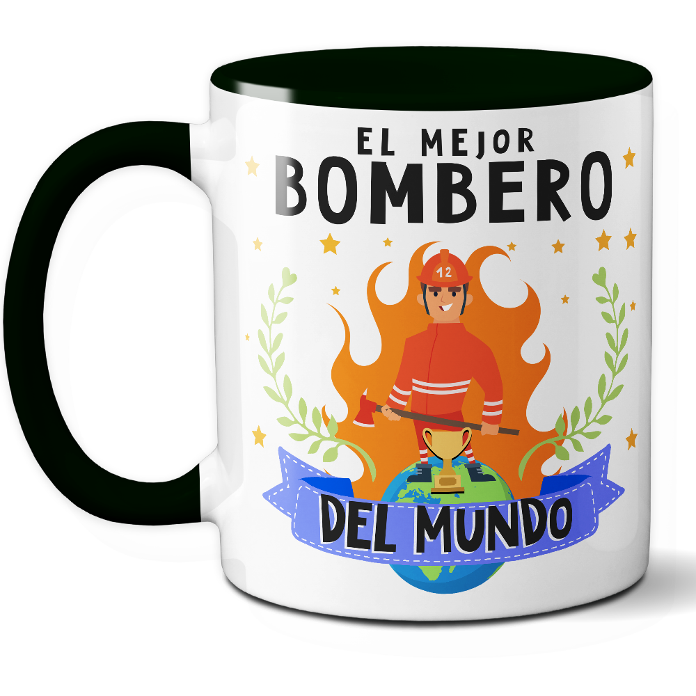 Taza Original 'El mejor bombero del mundo' - Ref. 31 - Cerámica 325 ml