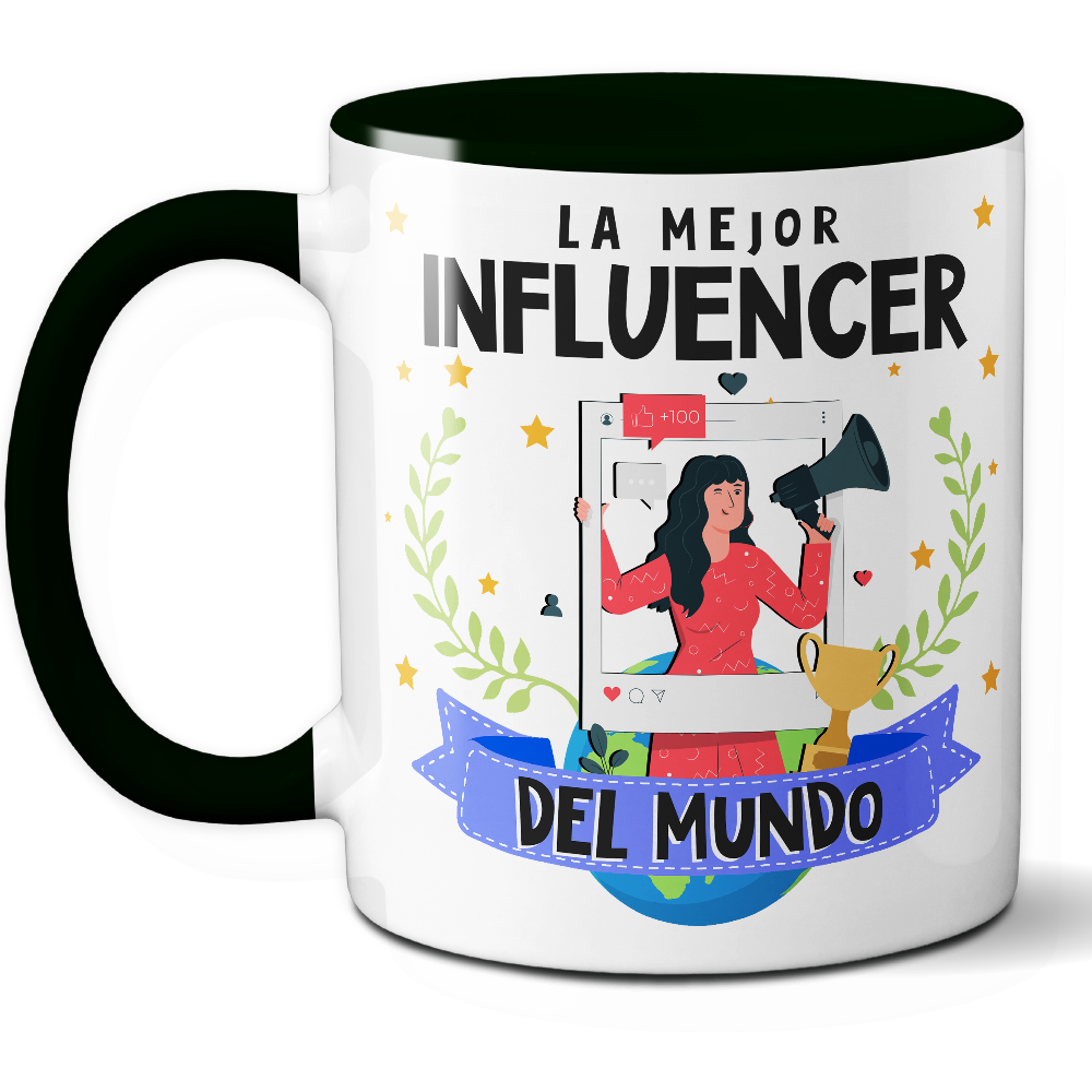 Taza Original 'La mejor influencer del mundo' - Ref. 91 - Cerámica 325 ml