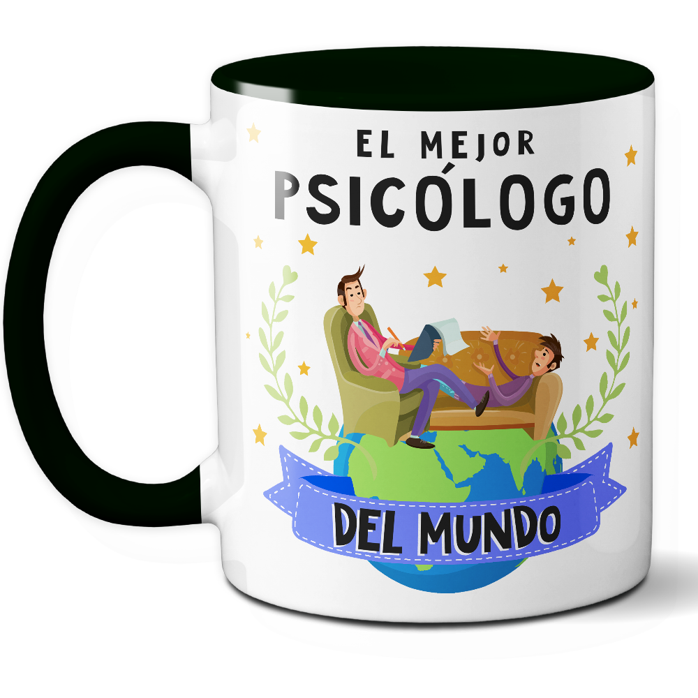 Taza Original 'El mejor psicólogo del mundo' - Ref. 74 - Cerámica 325 ml