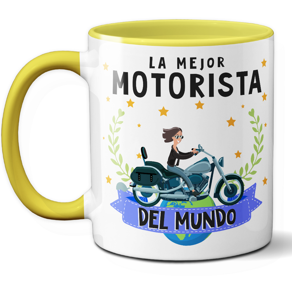 Taza Original 'La mejor motorista del mundo' - Ref. 80 - Cerámica 325 ml