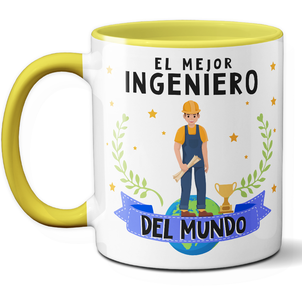 Taza Original 'El mejor ingeniero del mundo' - Ref. 56 - Cerámica 325 ml