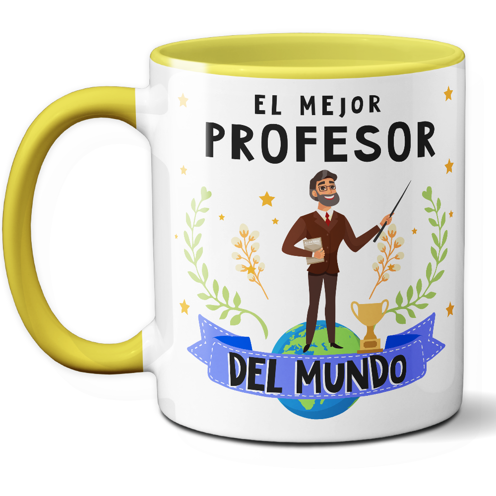 Taza Original 'El mejor profesor del mundo' - Ref. 61 - Cerámica 325 ml