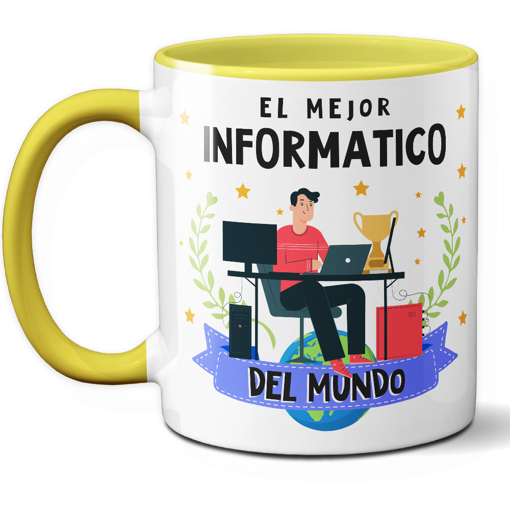 Taza Original 'El mejor informático del mundo' - Ref. 54 - Cerámica 325 ml