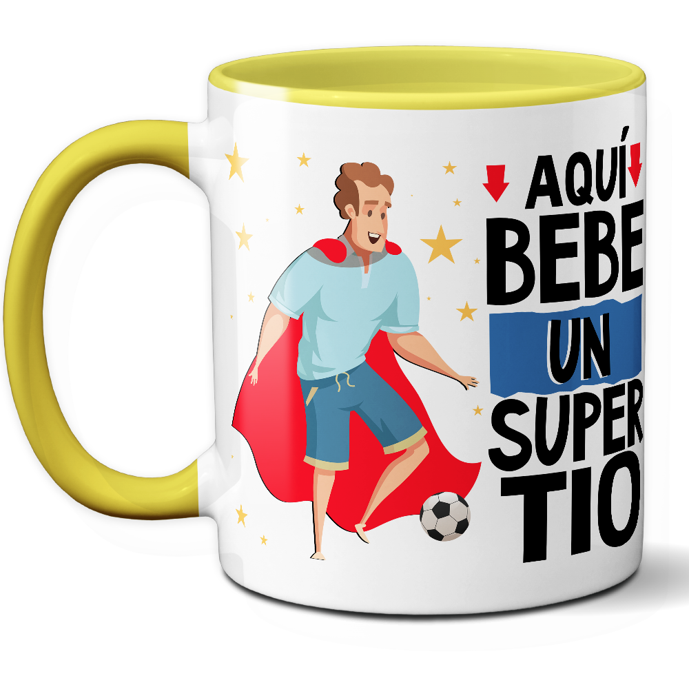 Taza Divertida 'Aquí bebe un súper tío' - Ref. 26 - Cerámica 325 ml