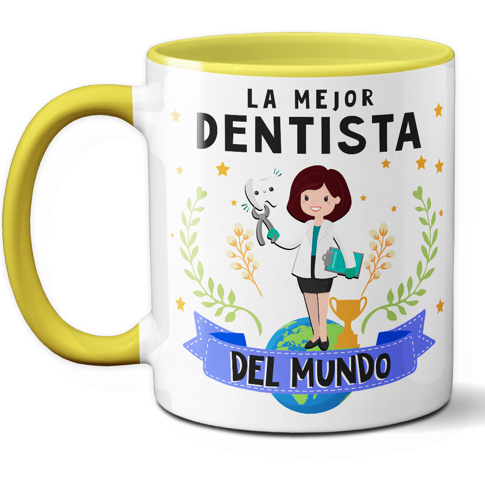 Taza Original 'La mejor dentista del mundo' - Ref. 36 - Cerámica 325 ml
