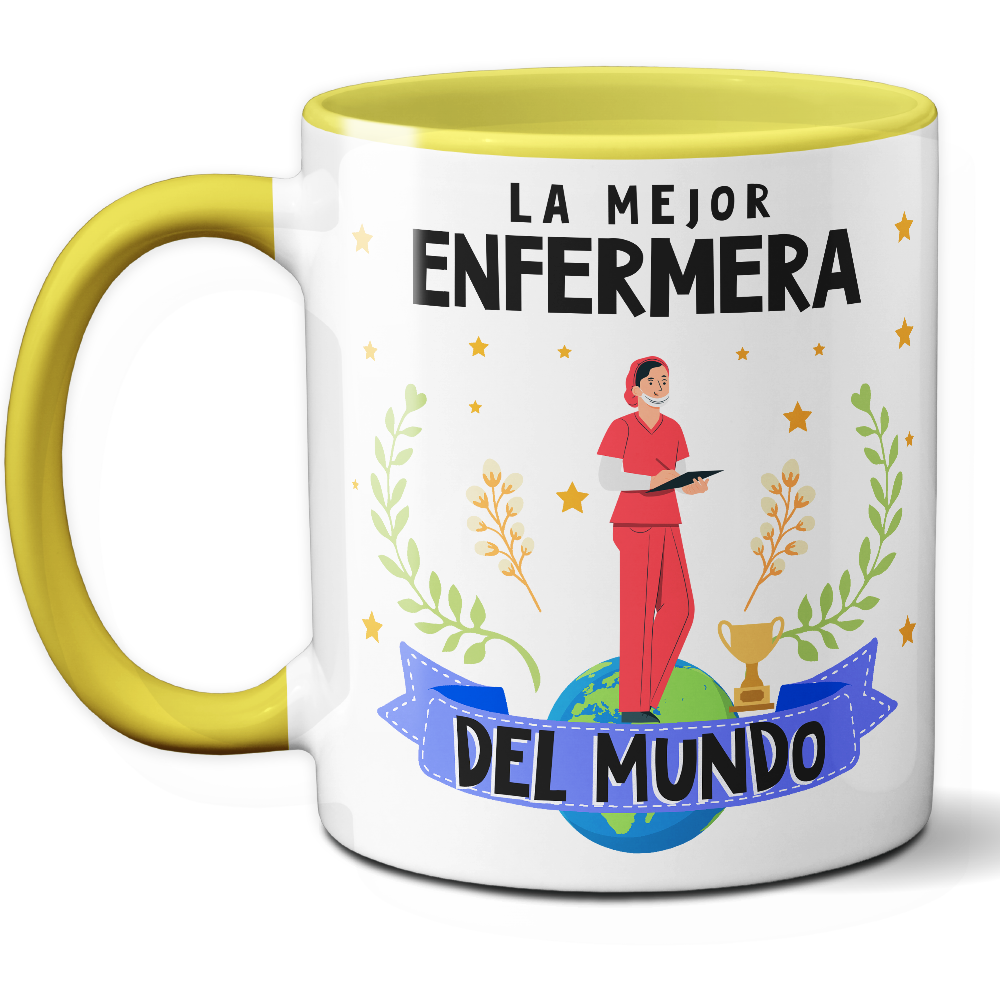 Taza Original 'La mejor enfermera del mundo' - Ref. 40 - Cerámica 325 ml