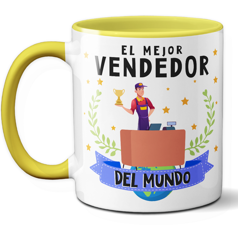 Taza Original 'El mejor vendedor del mundo' - Ref. 83 - Cerámica 325 ml