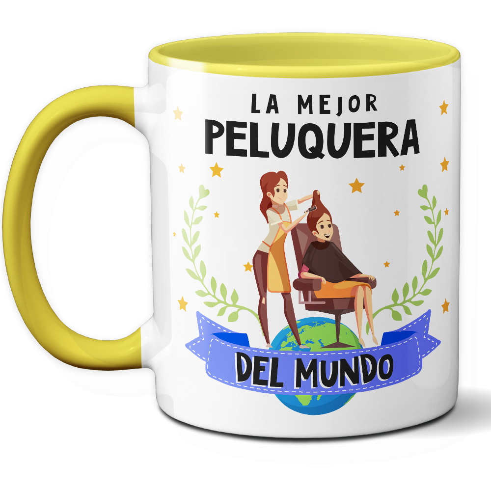 Taza Original 'La mejor peluquera del mundo' - Ref. 67 - Cerámica 325 ml