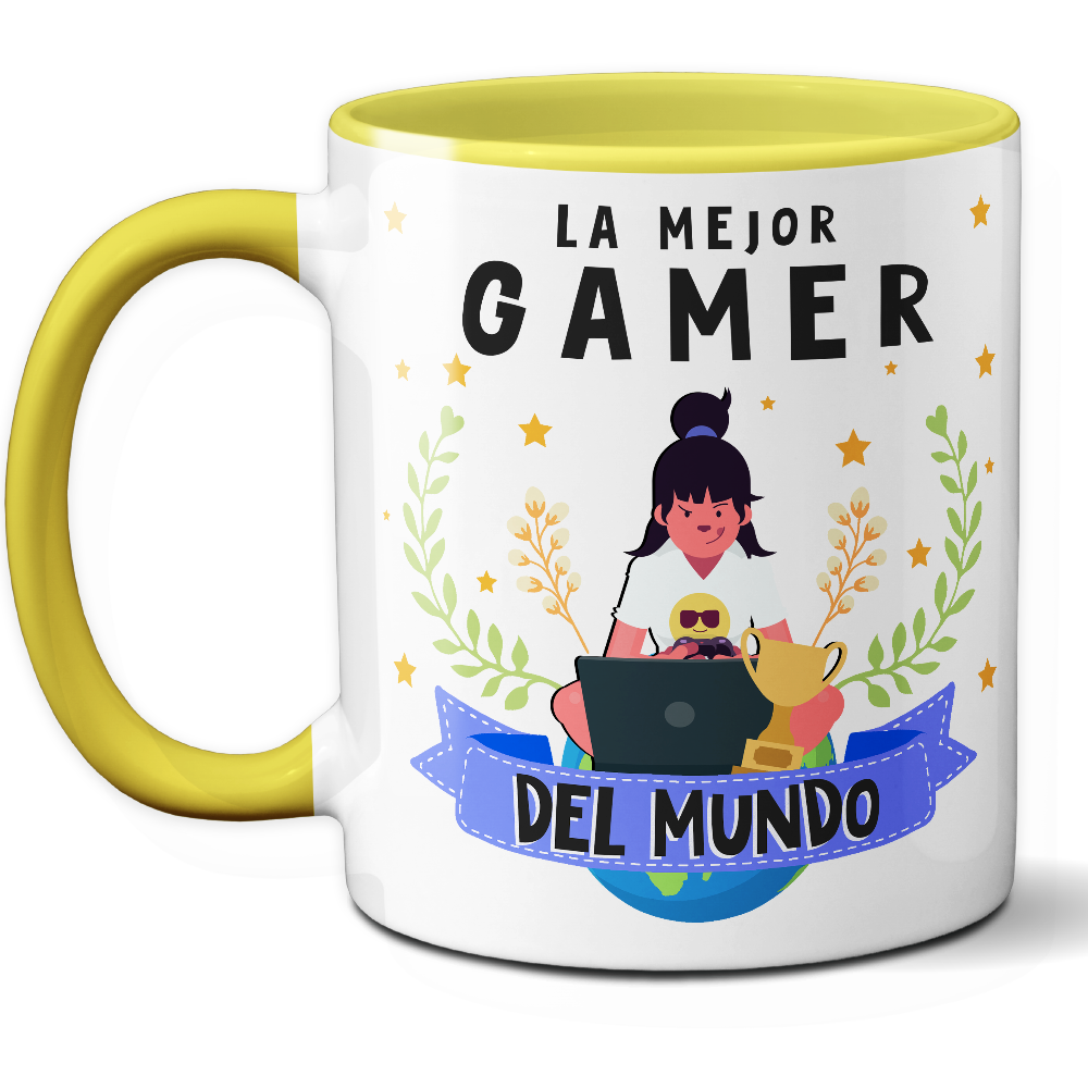 Taza Original 'La mejor gamer del mundo' - Ref. 90 - Cerámica 325 ml