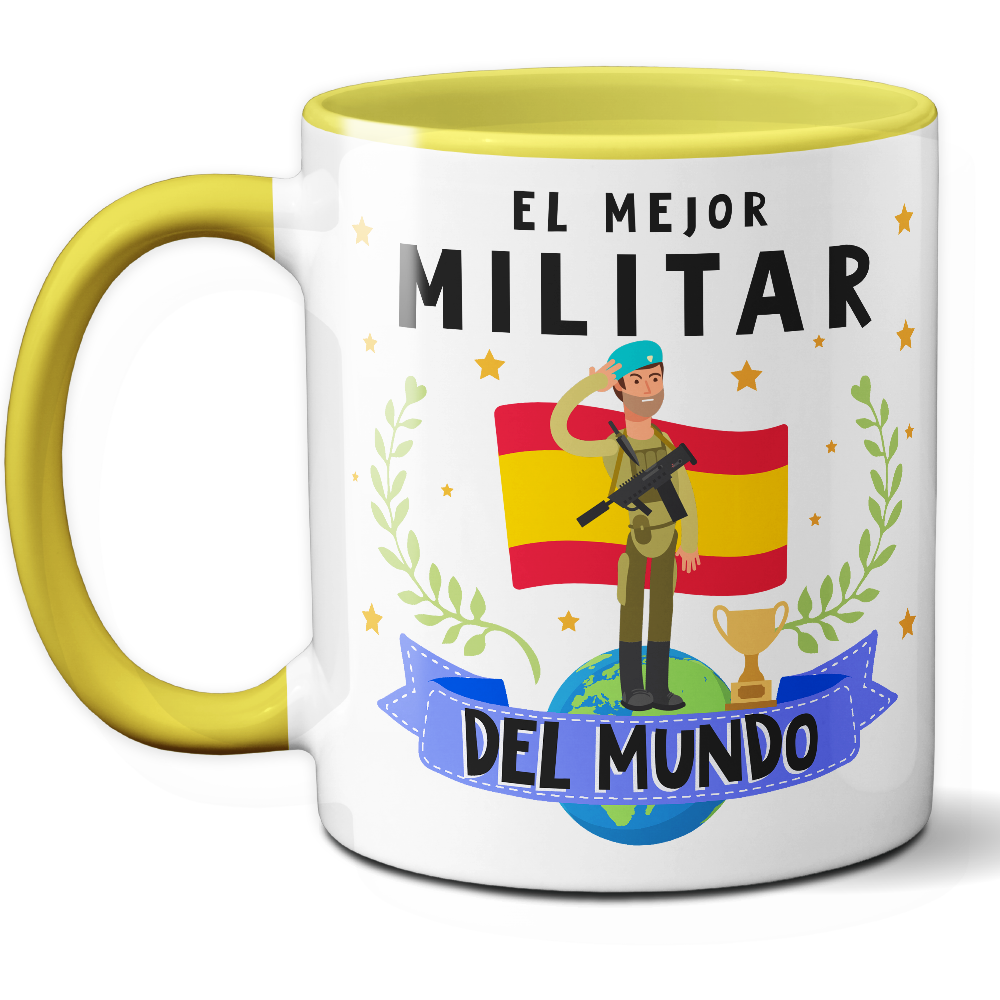 Taza Original 'El mejor militar del mundo' - Ref. 58 - Cerámica 325 ml