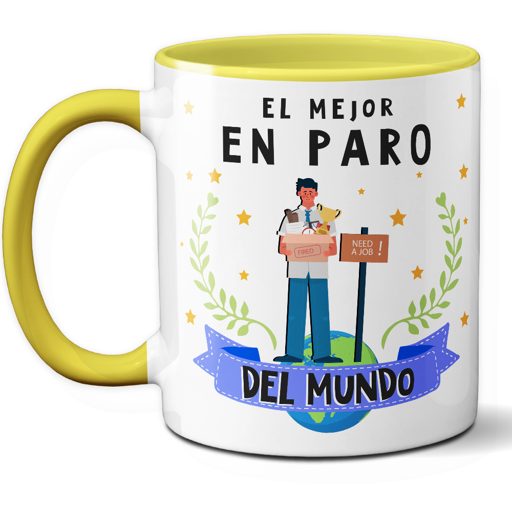 Taza Divertida 'El mejor en paro del mundo' - Ref. 86 - Cerámica 325 ml