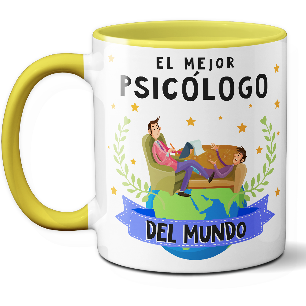 Taza Original 'El mejor psicólogo del mundo' - Ref. 74 - Cerámica 325 ml