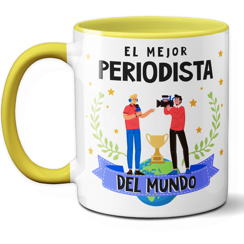 Taza Original 'El mejor periodista del mundo' - Ref. 68 - Cerámica 325 ml