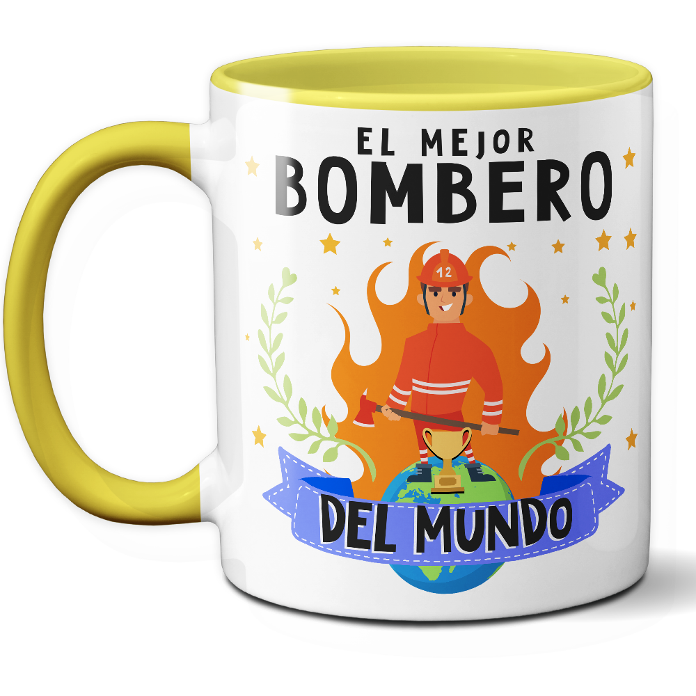 Taza Original 'El mejor bombero del mundo' - Ref. 31 - Cerámica 325 ml