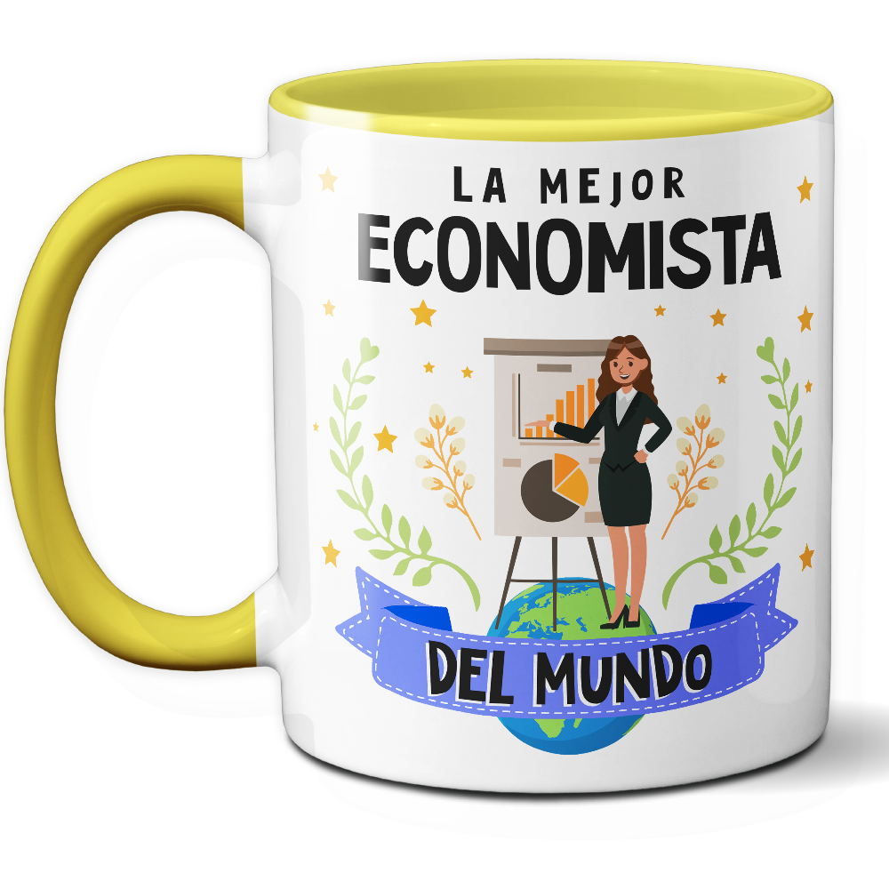 Taza Original 'La mejor economista del mundo' - Ref. 39 - Cerámica 325 ml