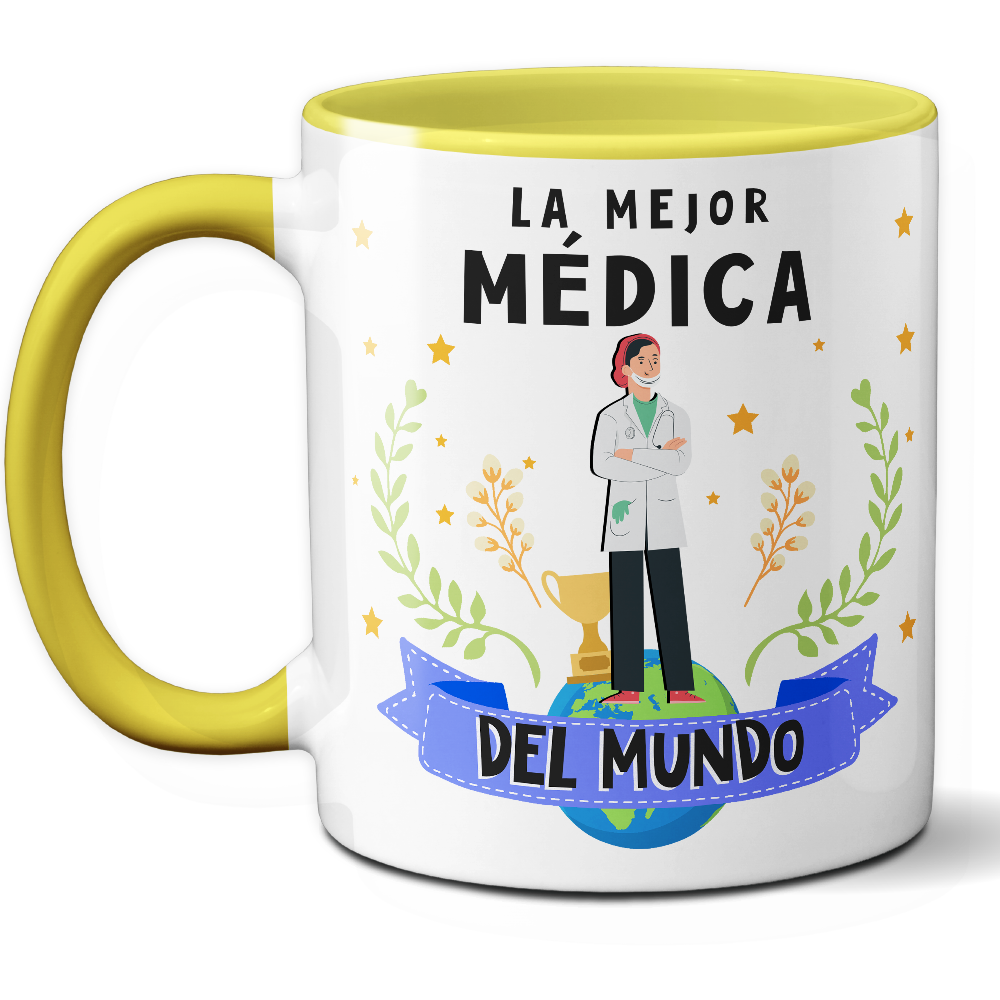 Taza Original 'La mejor médica del mundo' - Ref. 63 - Cerámica 325 ml