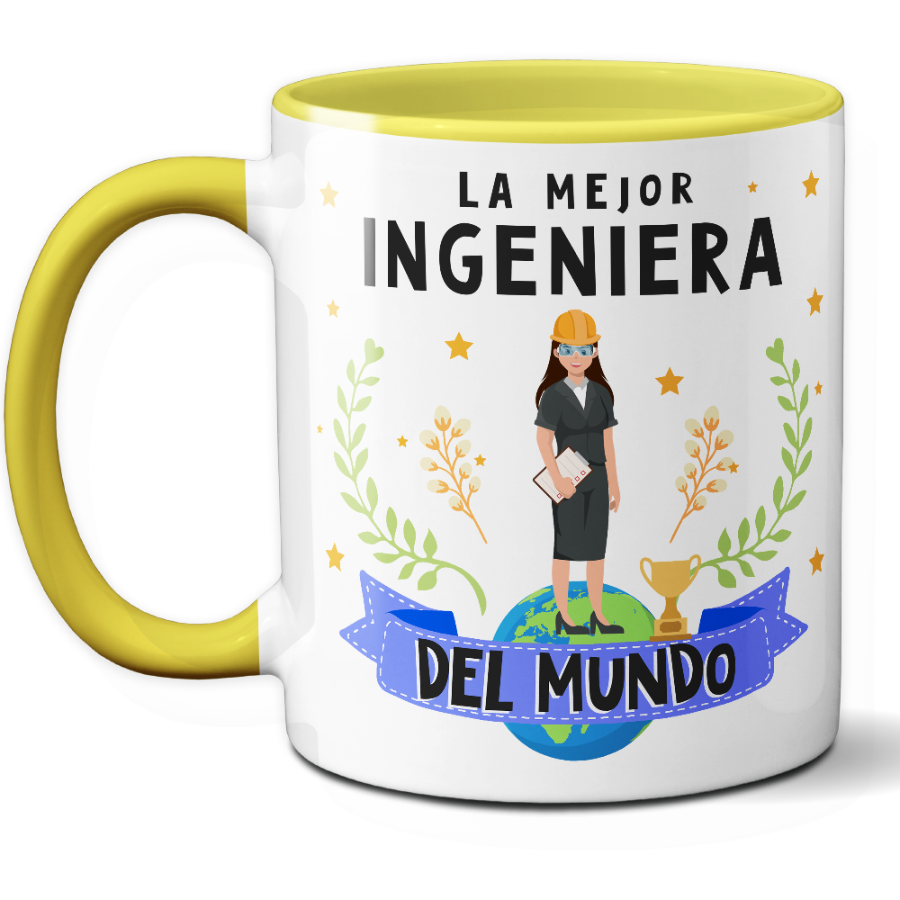 Taza Original 'La mejor ingeniera del mundo' - Ref. 55 - Cerámica 325 ml