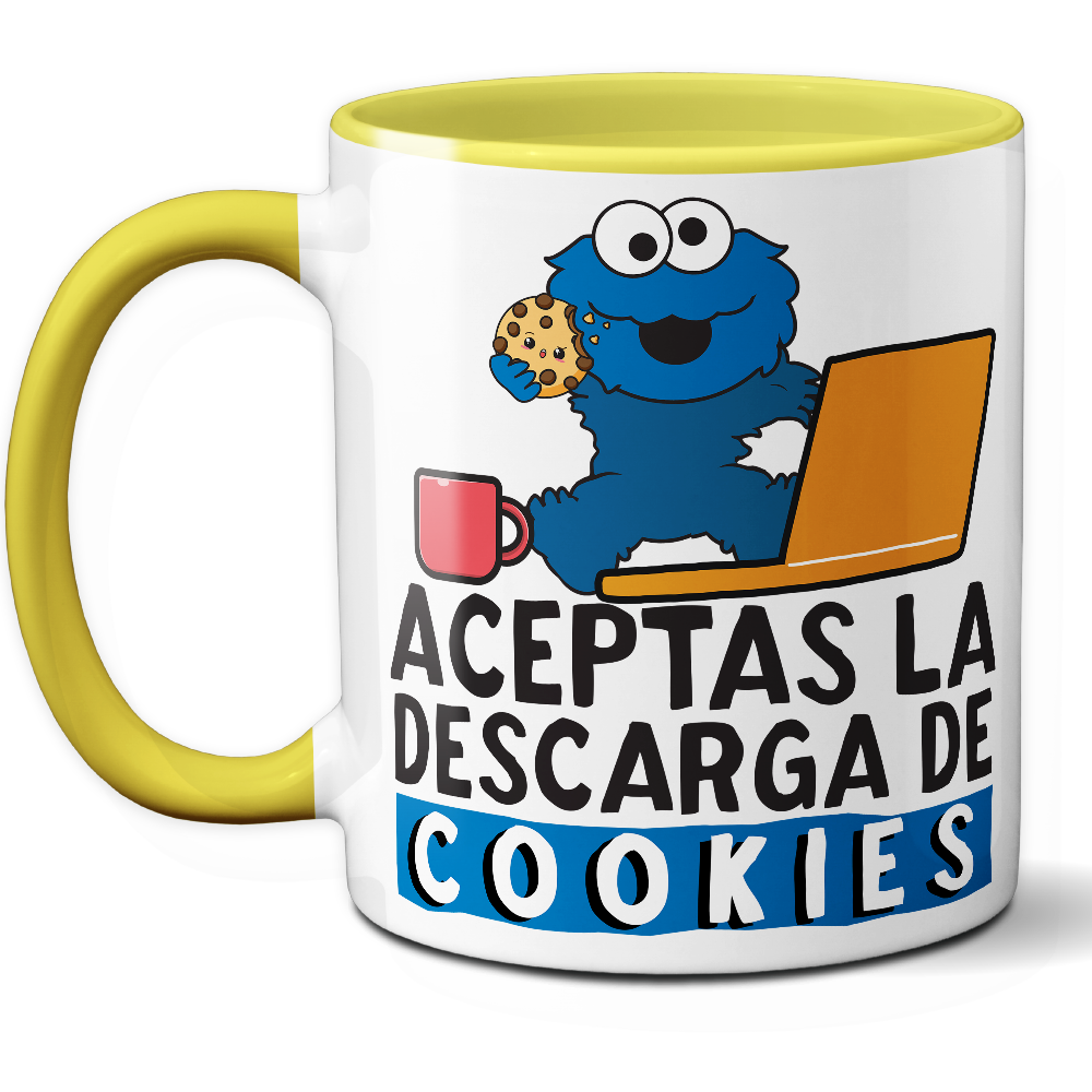 Taza Divertida '¿Aceptas la descarga de cookies?' - Ref. 19 - Cerámica 325 ml