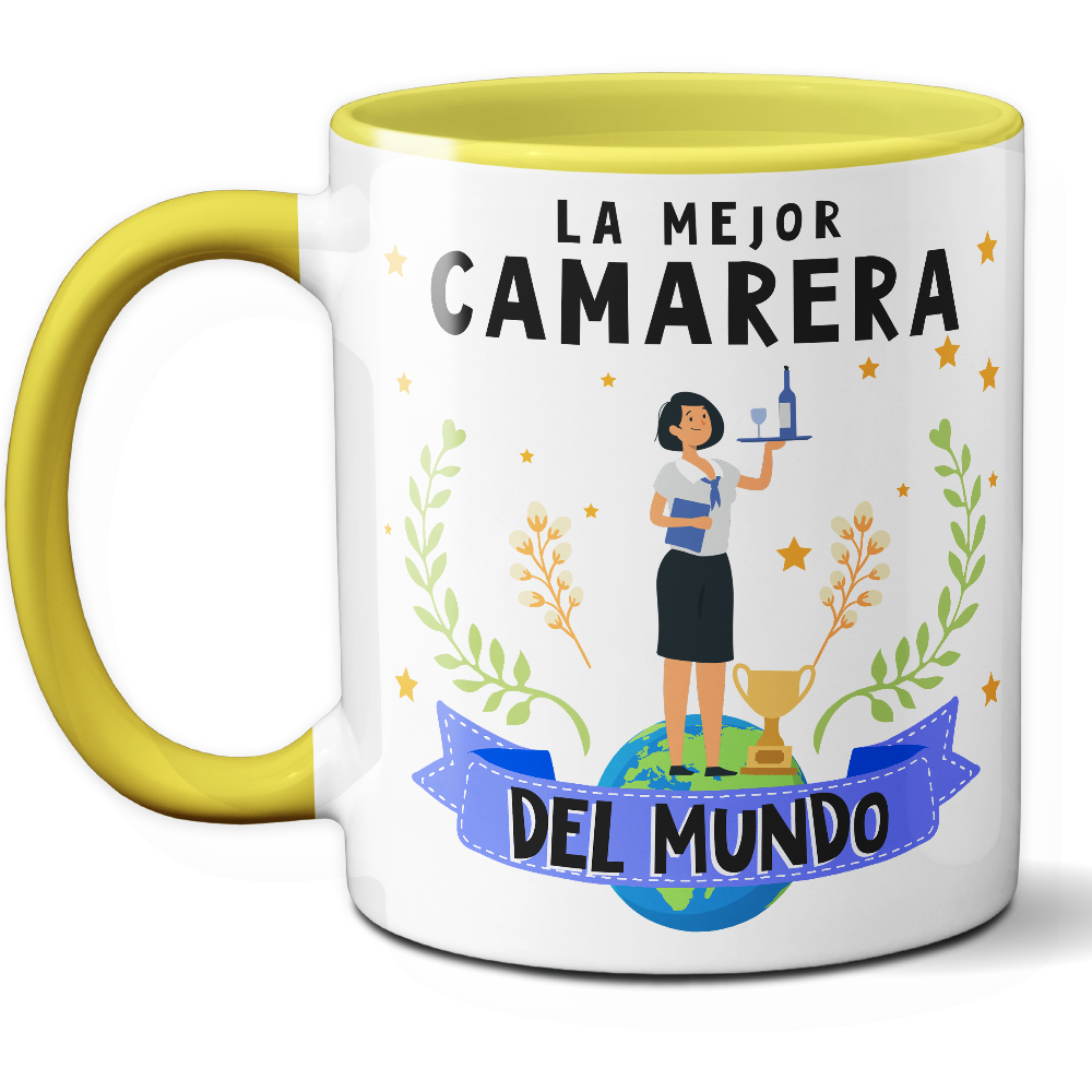 Taza Original 'La mejor camarera del mundo' - Ref. 32 - Cerámica 325 ml