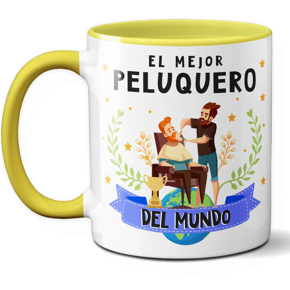 Taza Original 'El mejor peluquero del mundo' - Ref. 66 - Cerámica 325 ml