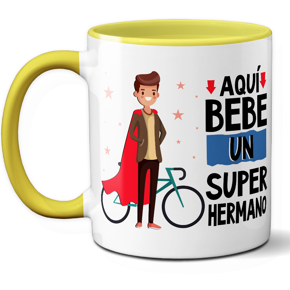 Taza Divertida 'Aquí bebe un súper hermano' - Ref. 23 - Cerámica 325 ml