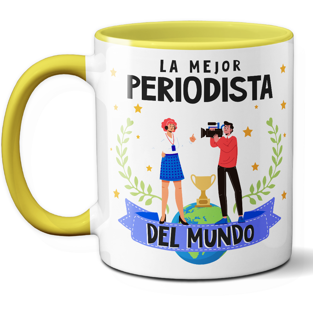 Taza Original 'La mejor periodista del mundo' - Ref. 69 - Cerámica 325 ml