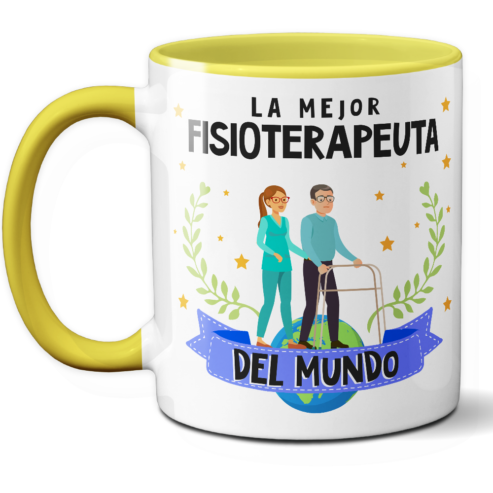 Taza Original 'La mejor fisioterapeuta del mundo' - Ref. 46 - Cerámica 325 ml