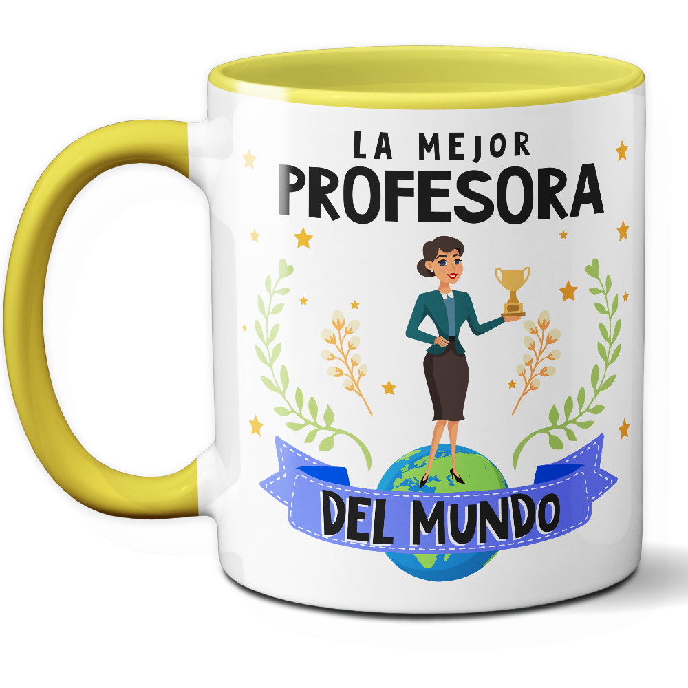 Taza Original 'La mejor profesora del mundo' - Ref. 60 - Cerámica 325 ml