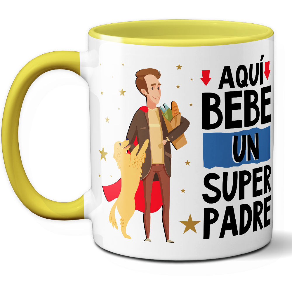 Taza Divertida 'Aquí bebe un súper padre' - Ref. 25 - Cerámica 325 ml