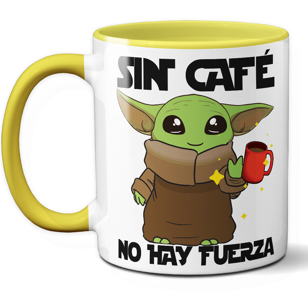 Taza Divertida 'Sin café no hay fuerza' – Ref. 4 – Cerámica 325 ml