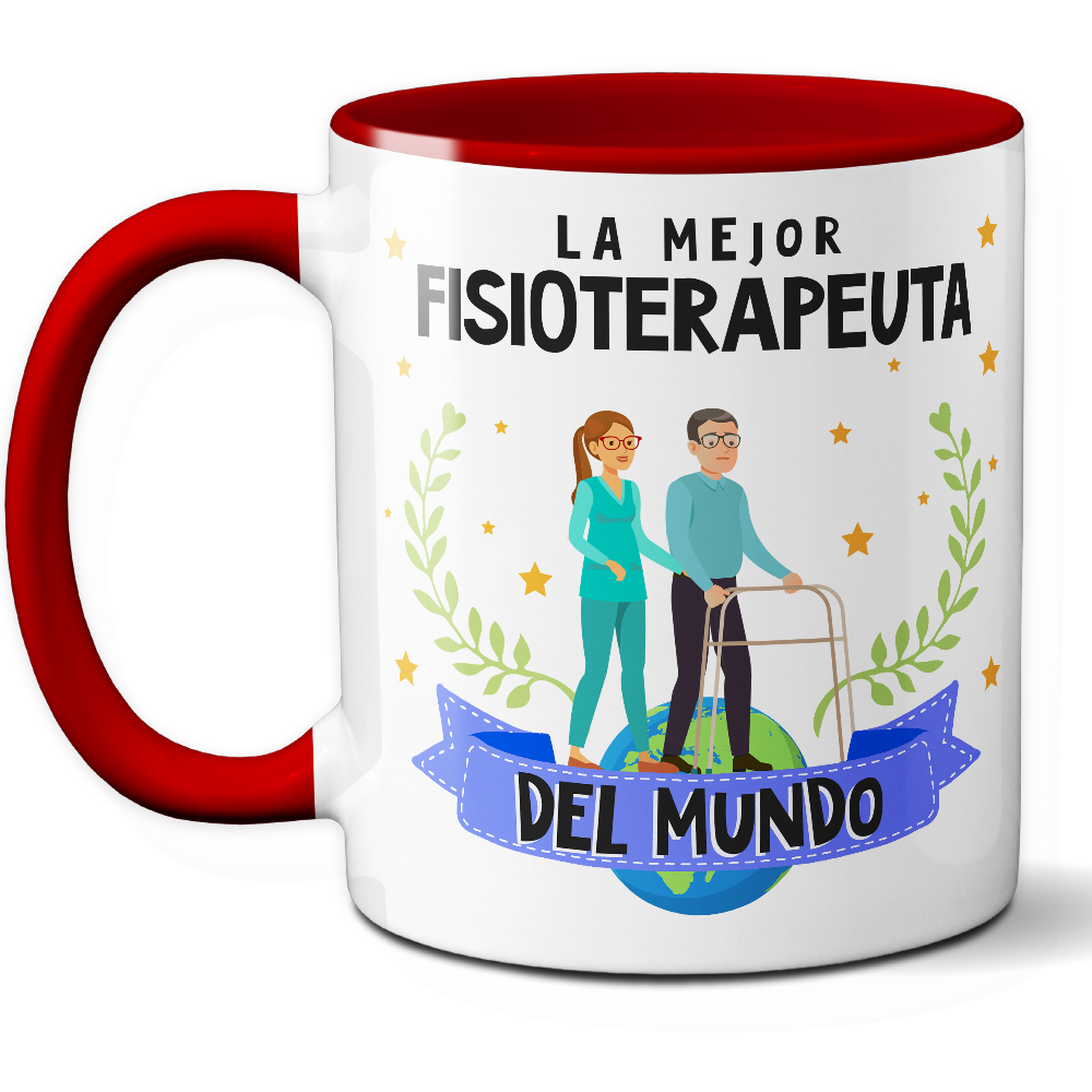 Taza Original 'La mejor fisioterapeuta del mundo' - Ref. 46 - Cerámica 325 ml