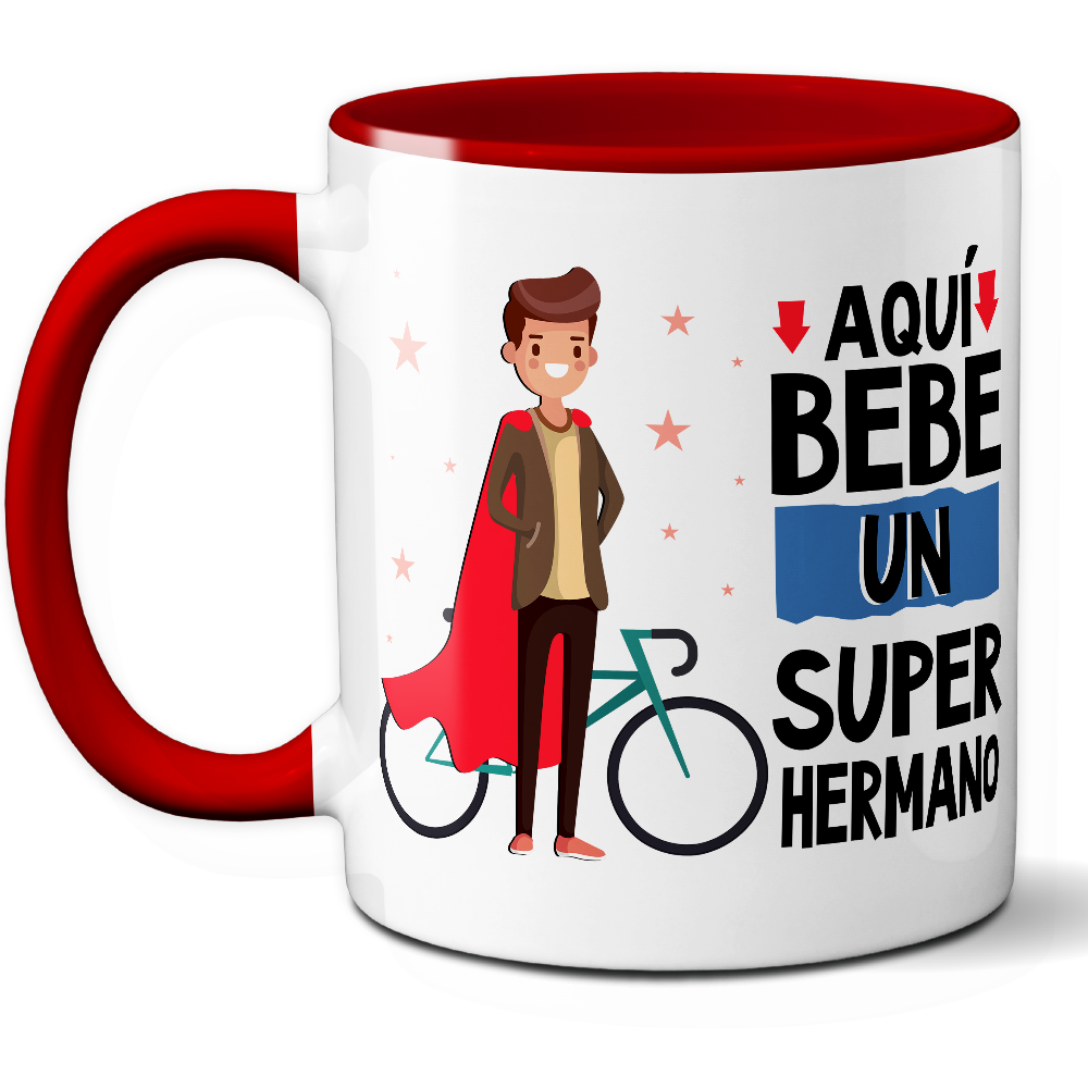 Taza Divertida 'Aquí bebe un súper hermano' - Ref. 23 - Cerámica 325 ml