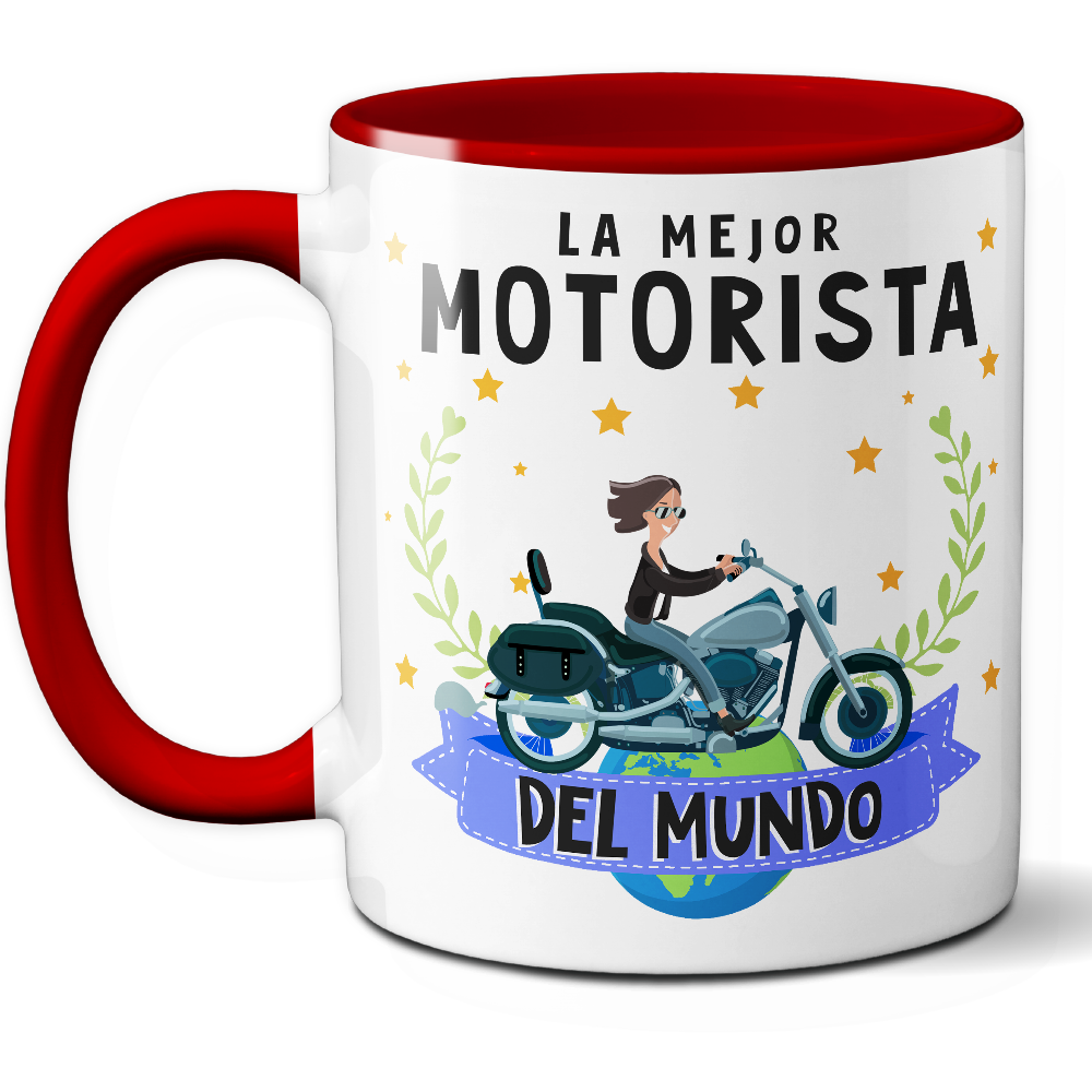 Taza Original 'La mejor motorista del mundo' - Ref. 80 - Cerámica 325 ml