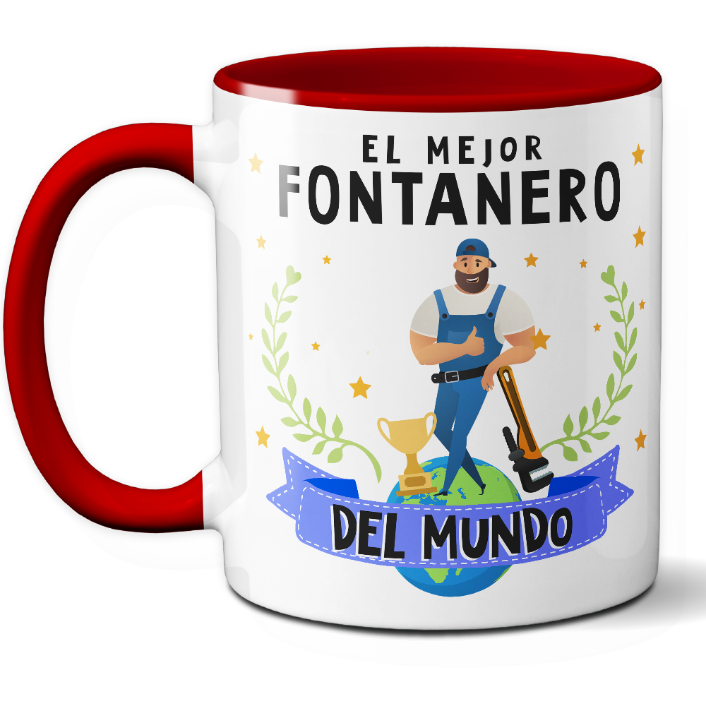 Taza Original 'El mejor fontanero del mundo' - Ref. 47 - Cerámica 325 ml